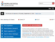 Tablet Screenshot of nslegislature.ca